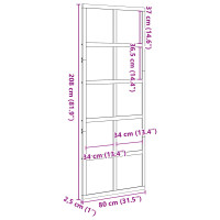 Produktbild för Ladugårdsdörr Vaxad brun 80 x 208 cm Massiv furu