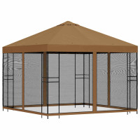 Produktbild för Trädgårdsgazebo med sidoväggar 3 x 3 m Beige Polyester och Stål