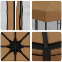Produktbild för Trädgårdsgazebo med sidoväggar 3 x 3 m Beige Polyester och Stål