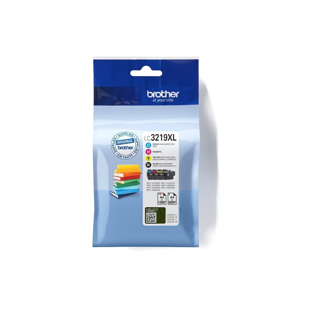 Produktbild för Brother LC3219XL Value Pack - 4-pack - XL - svart, gul, cyan, magenta - original - bläckpatron