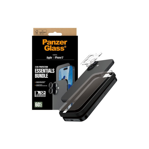 PanzerGlass PanzerGlass - 2-i-1 Essentials Bundle - skyddsset för skärm / linse för mobiltelefon