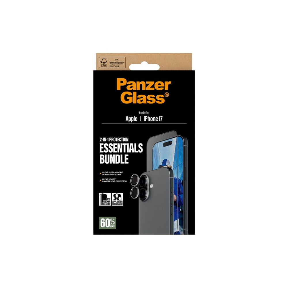 Produktbild för PanzerGlass - 2-i-1 Essentials Bundle - skyddsset för skärm / linse för mobiltelefon