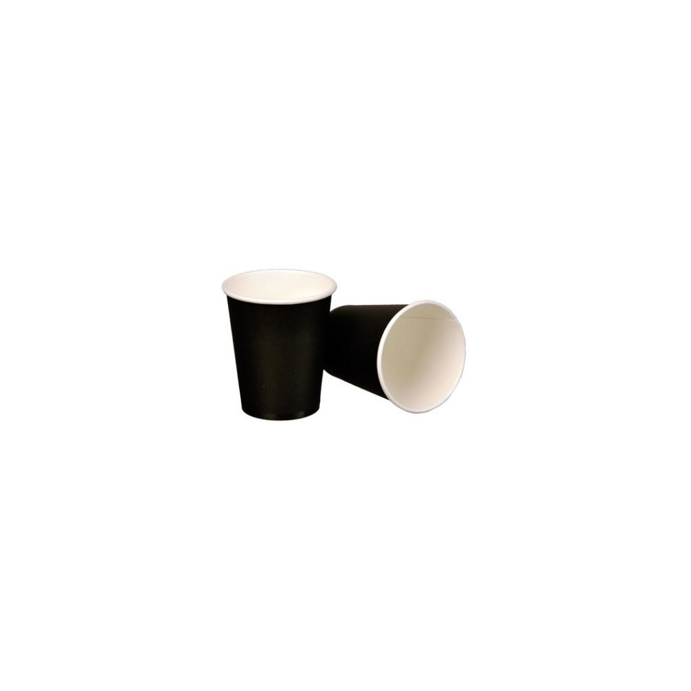 Produktbild för Engångs kaffekopp papper Ø80xH90 mm 25 cl, svart, enkelvägg,...