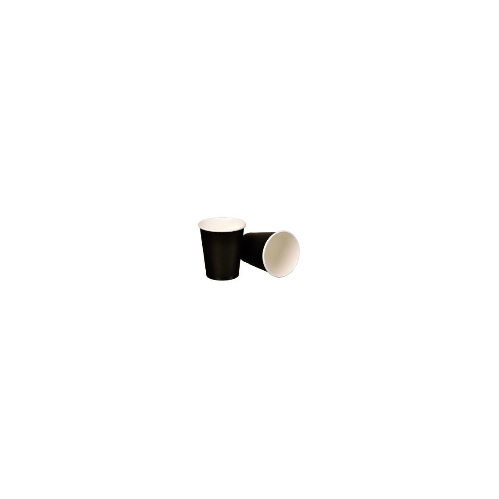 Produktbild för Engångs kaffekopp papper Ø80xH90 mm 25 cl, svart, enkelvägg,...