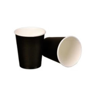 Produktbild för Engångs kaffekopp papper Ø80xH90 mm 25 cl, svart, enkelvägg,...