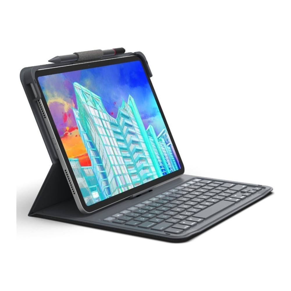 Produktbild för ZAGG Messenger Folio 2 - tangentbord och foliefodral (fodral) - portabel - QWERTY - Nordisk - träkol Inmatningsenhet