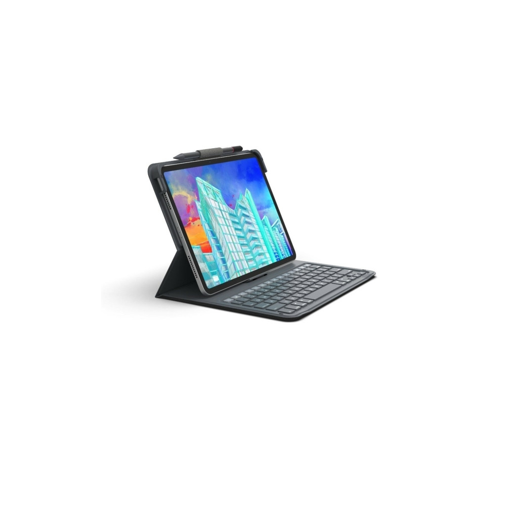 Produktbild för ZAGG Messenger Folio 2 - tangentbord och foliefodral (fodral) - portabel - QWERTY - Nordisk - träkol Inmatningsenhet