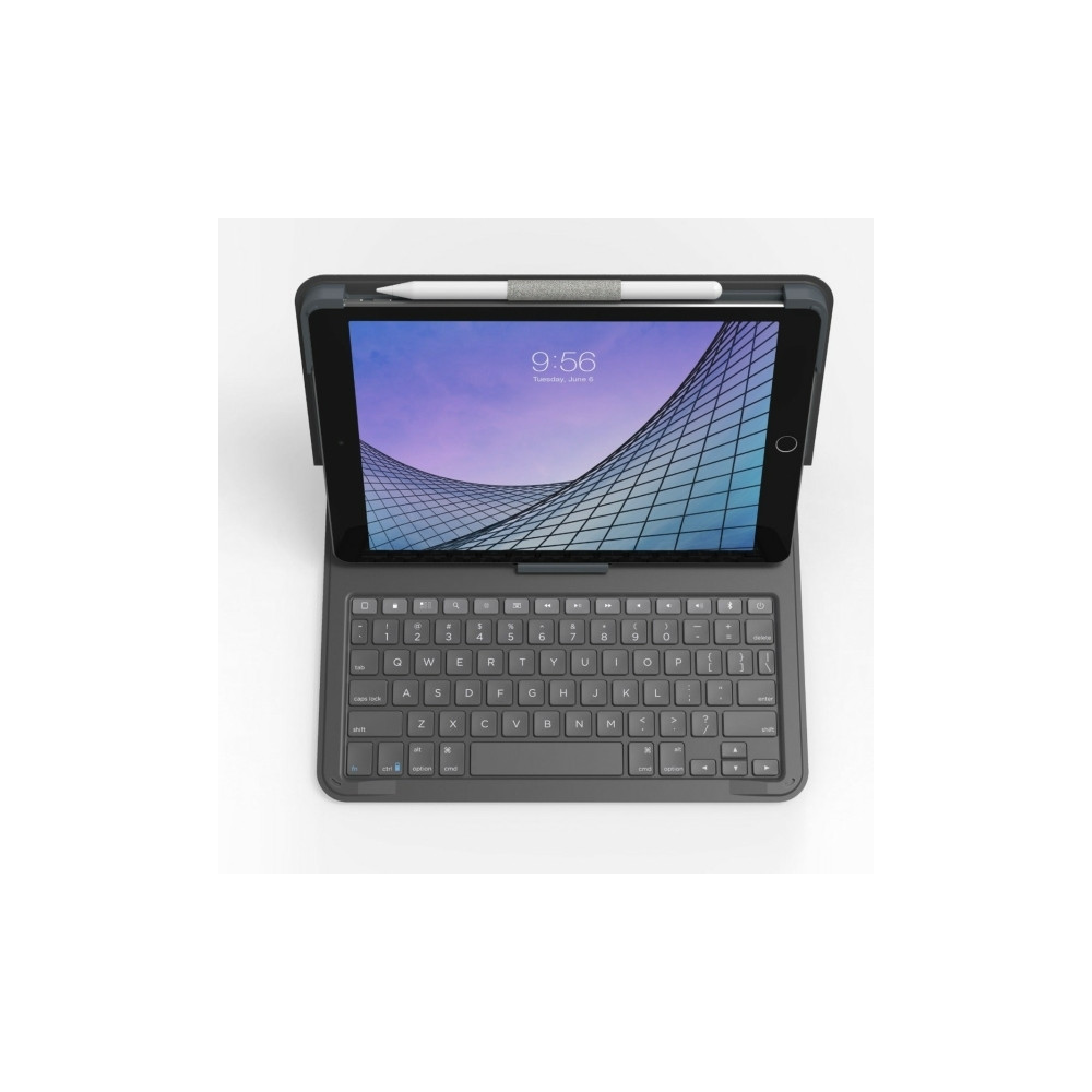Produktbild för ZAGG Messenger Folio 2 - tangentbord och foliefodral (fodral) - portabel - QWERTY - Nordisk - träkol Inmatningsenhet