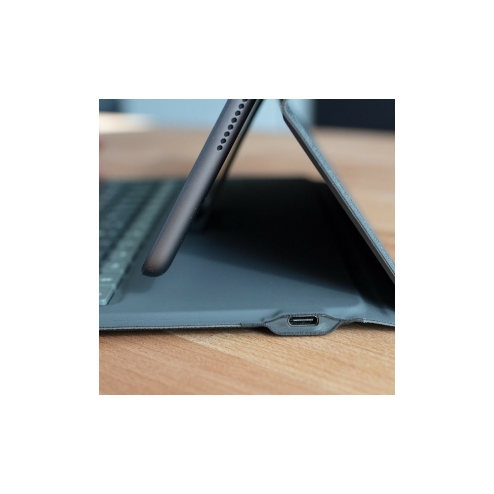 Produktbild för ZAGG Messenger Folio 2 - tangentbord och foliefodral (fodral) - portabel - QWERTY - Nordisk - träkol Inmatningsenhet