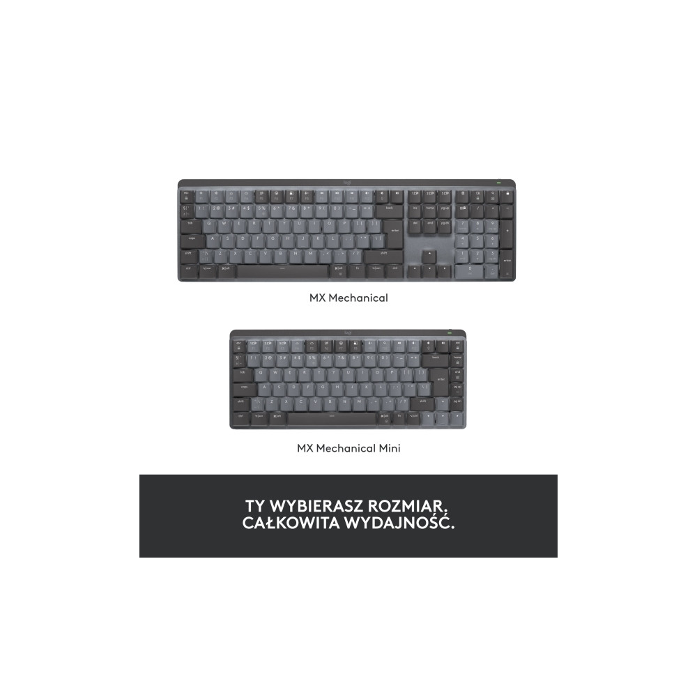 Produktbild för Logitech Master Series MX Mechanical Mini - tangentbord - QWERTY - USA, internationellt - grafit Inmatningsenhet
