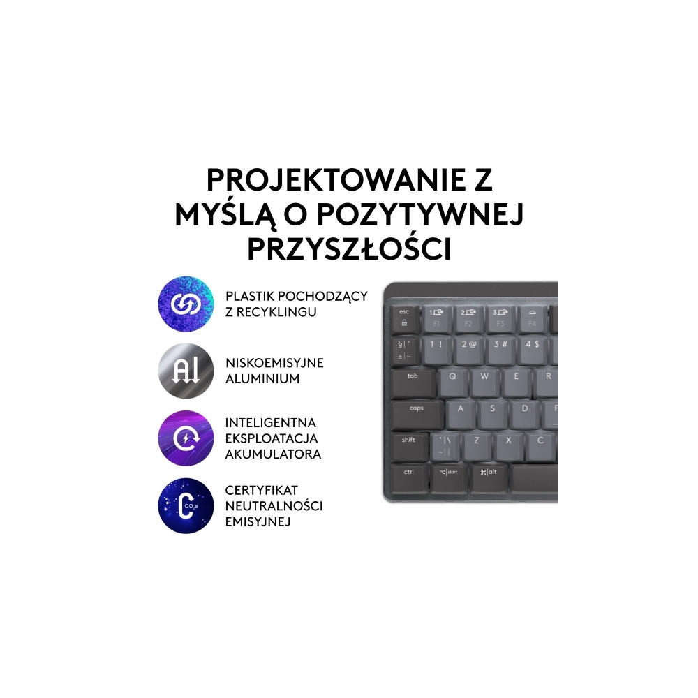 Produktbild för Logitech Master Series MX Mechanical Mini - tangentbord - QWERTY - USA, internationellt - grafit Inmatningsenhet