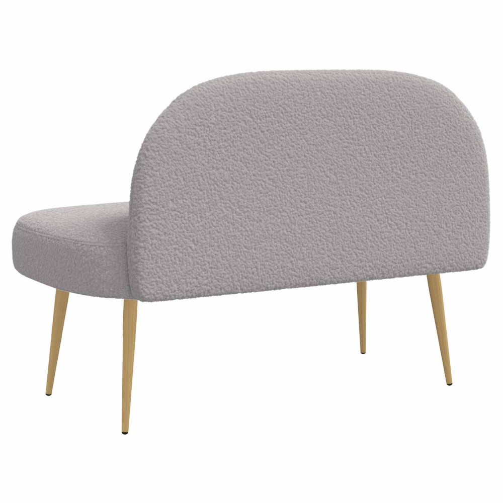 Produktbild för Klädd bänk med ryggstöd Ljusgrå 110 x 60 x 76 cm Bouclé
