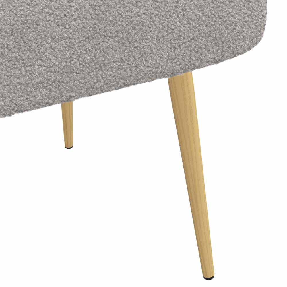 Produktbild för Klädd bänk med ryggstöd Ljusgrå 110 x 60 x 76 cm Bouclé