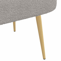 Produktbild för Klädd bänk med ryggstöd Ljusgrå 110 x 60 x 76 cm Bouclé
