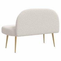 Produktbild för Klädd bänk med ryggstöd Gräddvit 110 x 60 x 76 cm Bouclé