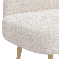 Produktbild för Klädd bänk med ryggstöd Gräddvit 110 x 60 x 76 cm Bouclé