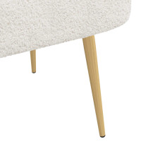 Produktbild för Klädd bänk med ryggstöd Gräddvit 110 x 60 x 76 cm Bouclé