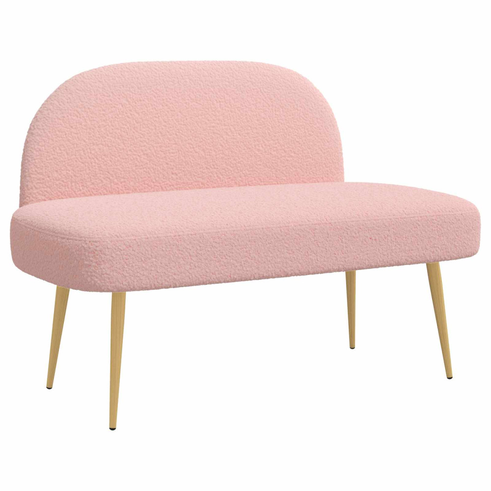 Produktbild för Klädd bänk med ryggstöd Rosa 110 x 60 x 76 cm Bouclé