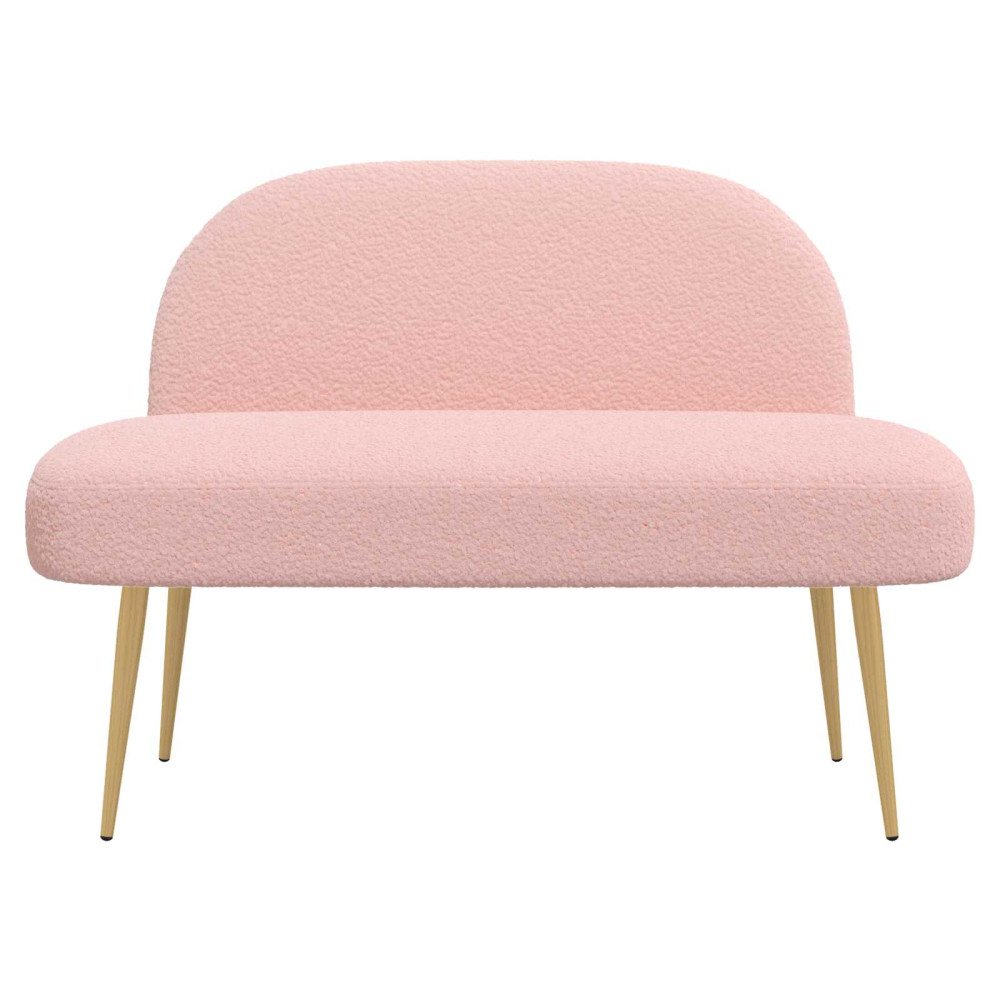 Produktbild för Klädd bänk med ryggstöd Rosa 110 x 60 x 76 cm Bouclé