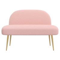 Produktbild för Klädd bänk med ryggstöd Rosa 110 x 60 x 76 cm Bouclé