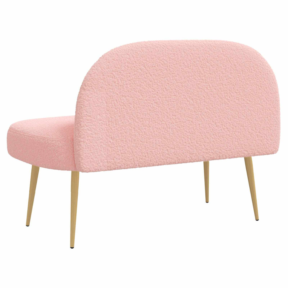 Produktbild för Klädd bänk med ryggstöd Rosa 110 x 60 x 76 cm Bouclé