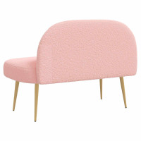 Produktbild för Klädd bänk med ryggstöd Rosa 110 x 60 x 76 cm Bouclé