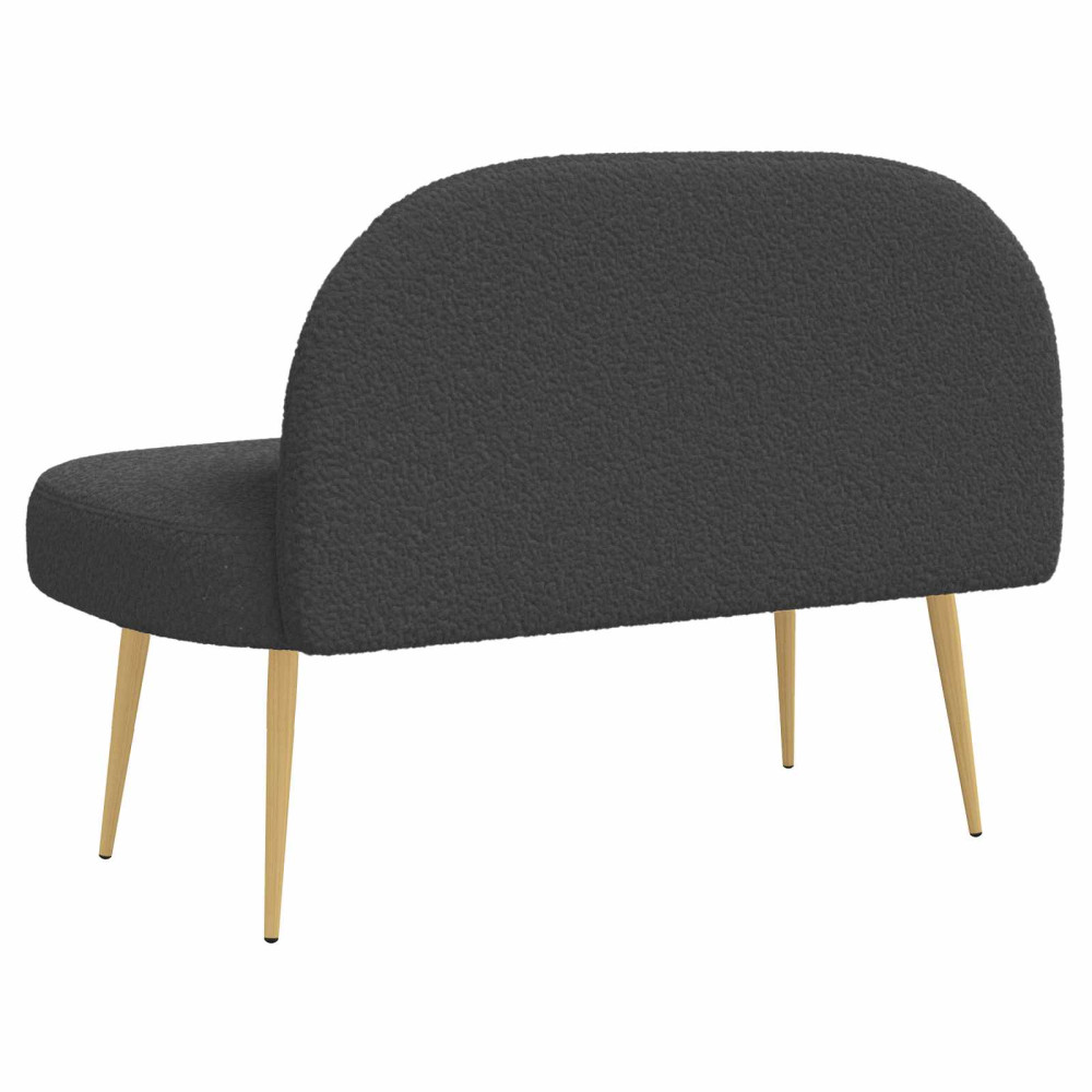 Produktbild för Klädd bänk med ryggstöd Mörkgrå 110 x 60 x 76 cm Bouclé
