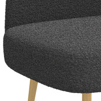 Produktbild för Klädd bänk med ryggstöd Mörkgrå 110 x 60 x 76 cm Bouclé