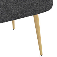 Produktbild för Klädd bänk med ryggstöd Mörkgrå 110 x 60 x 76 cm Bouclé