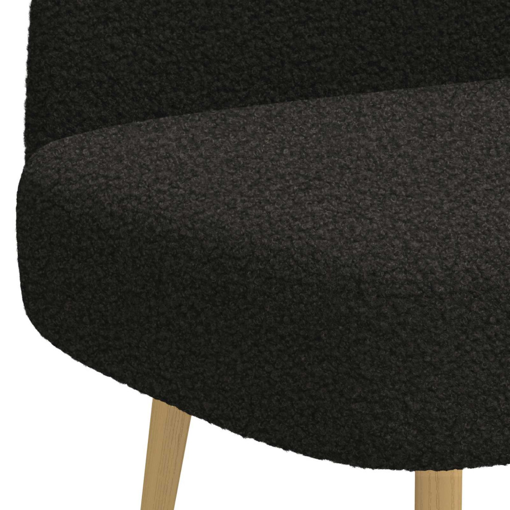 Produktbild för Klädd bänk med ryggstöd Svart 110 x 60 x 76 cm Bouclé