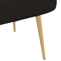 Produktbild för Klädd bänk med ryggstöd Svart 110 x 60 x 76 cm Bouclé
