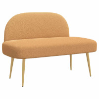 Produktbild för Klädd bänk med ryggstöd Beige 110 x 60 x 76 cm Bouclé