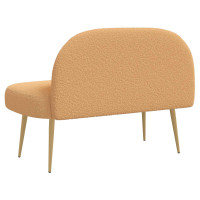 Produktbild för Klädd bänk med ryggstöd Beige 110 x 60 x 76 cm Bouclé