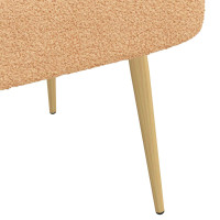 Produktbild för Klädd bänk med ryggstöd Beige 110 x 60 x 76 cm Bouclé