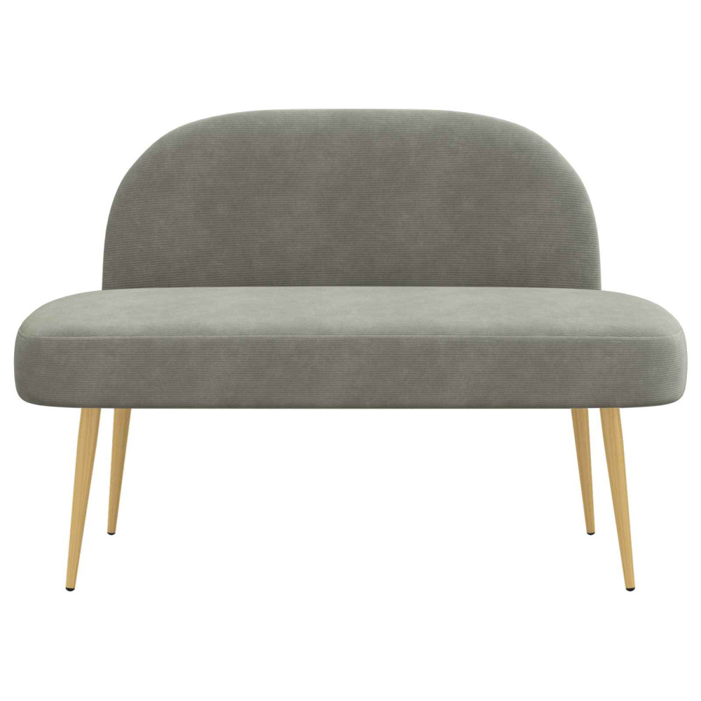 Produktbild för Klädd bänk med ryggstöd Ljusgrå 110 x 60 x 76 cm Kordread tyg