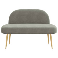 Produktbild för Klädd bänk med ryggstöd Ljusgrå 110 x 60 x 76 cm Kordread tyg