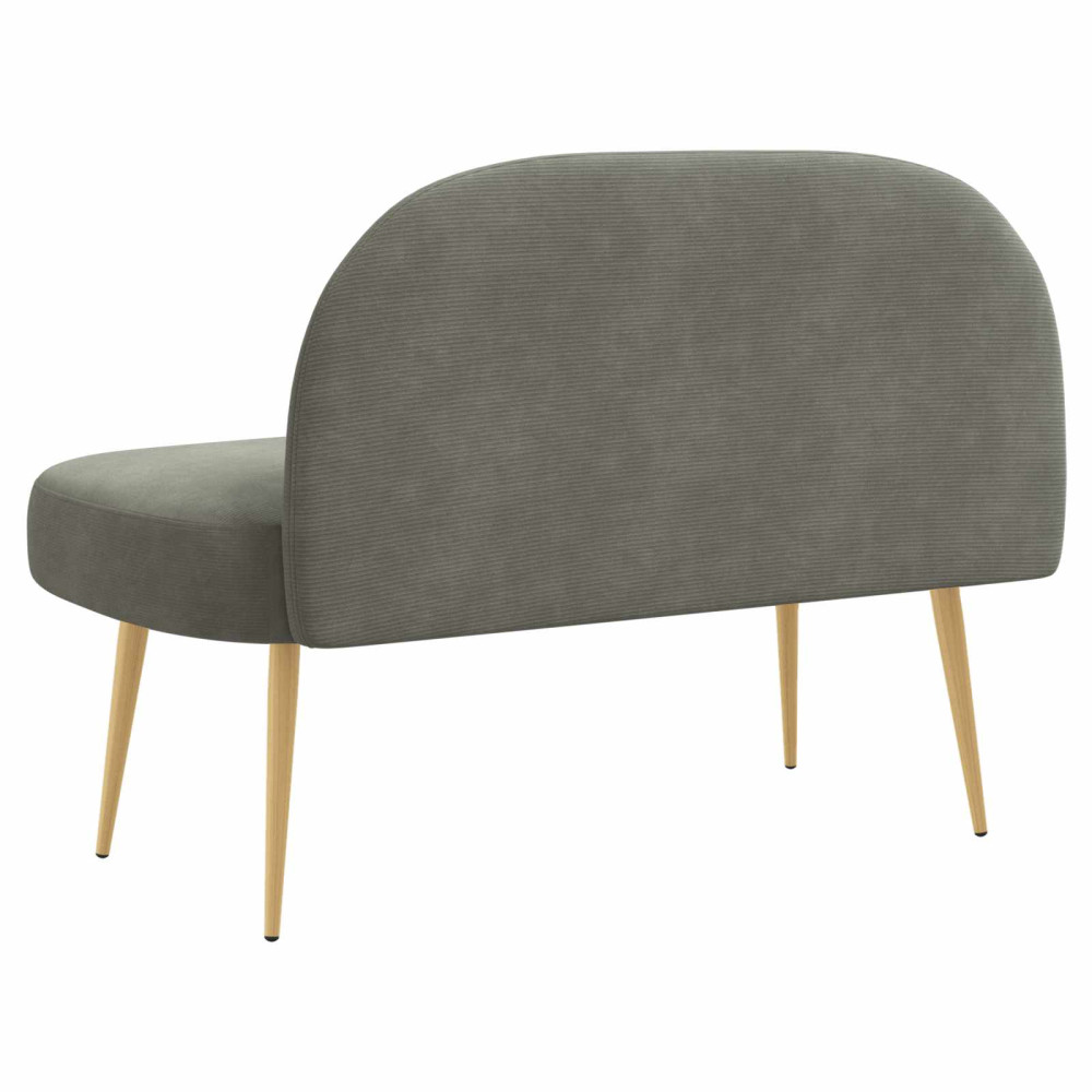 Produktbild för Klädd bänk med ryggstöd Ljusgrå 110 x 60 x 76 cm Kordread tyg