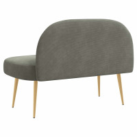 Produktbild för Klädd bänk med ryggstöd Ljusgrå 110 x 60 x 76 cm Kordread tyg