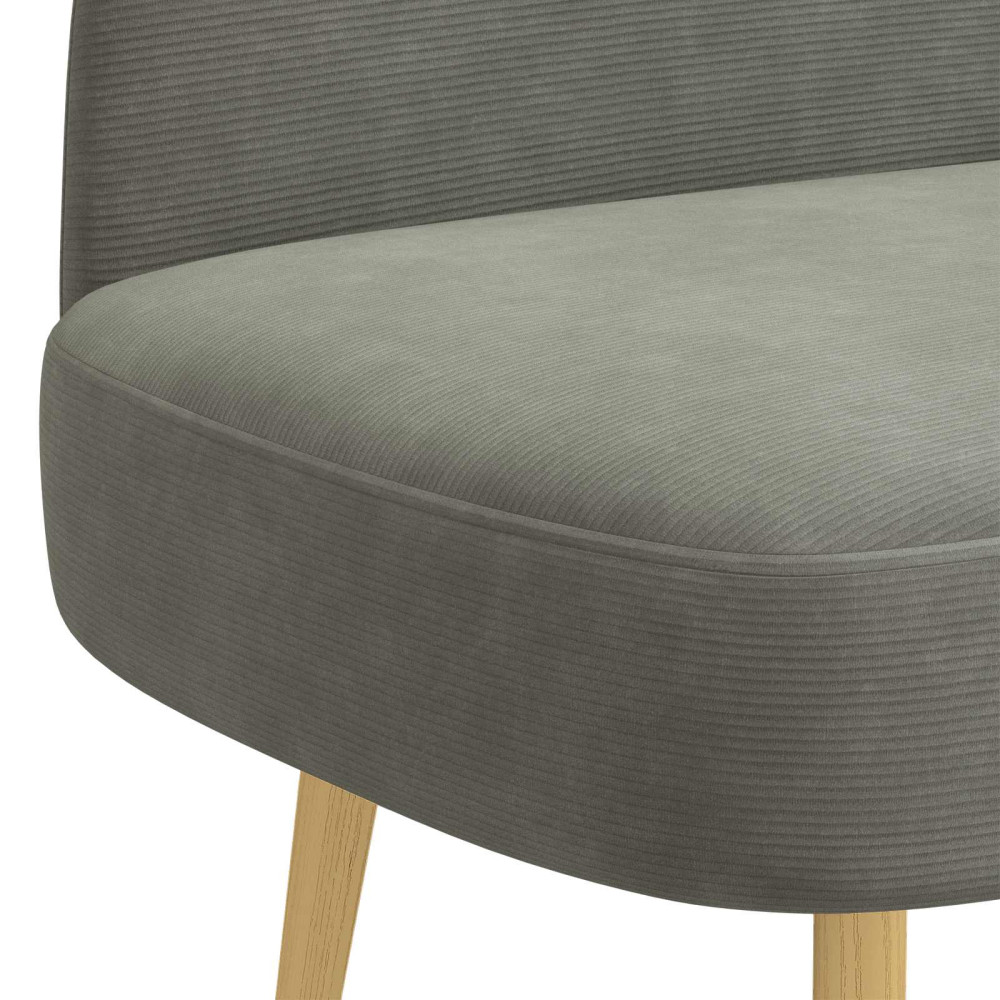 Produktbild för Klädd bänk med ryggstöd Ljusgrå 110 x 60 x 76 cm Kordread tyg