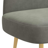 Produktbild för Klädd bänk med ryggstöd Ljusgrå 110 x 60 x 76 cm Kordread tyg