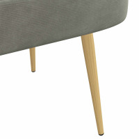 Produktbild för Klädd bänk med ryggstöd Ljusgrå 110 x 60 x 76 cm Kordread tyg