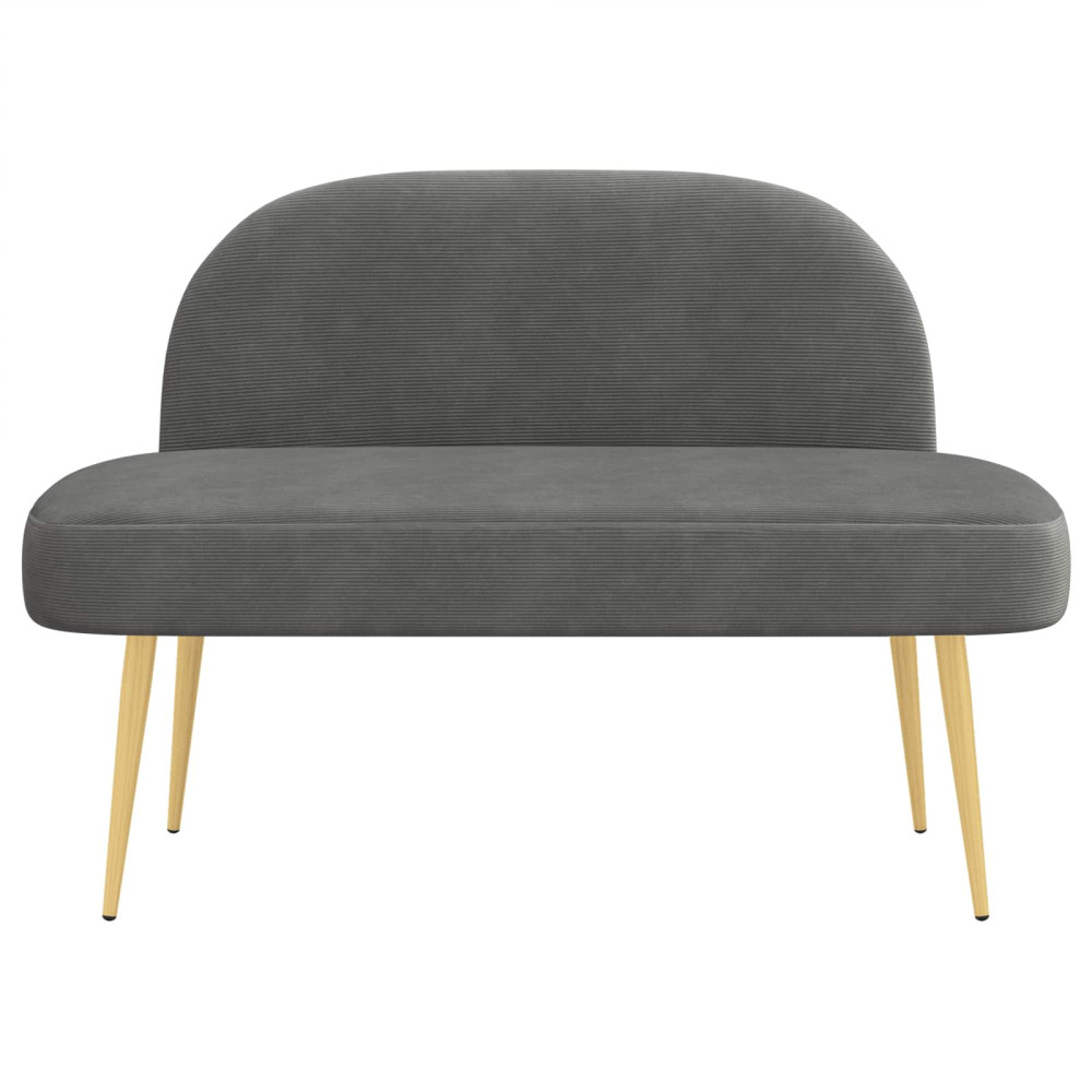 Produktbild för Klädd bänk med ryggstöd Mörkgrå 110 x 60 x 76 cm Kordread tyg