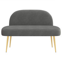 Produktbild för Klädd bänk med ryggstöd Mörkgrå 110 x 60 x 76 cm Kordread tyg