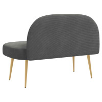 Produktbild för Klädd bänk med ryggstöd Mörkgrå 110 x 60 x 76 cm Kordread tyg