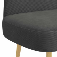 Produktbild för Klädd bänk med ryggstöd Mörkgrå 110 x 60 x 76 cm Kordread tyg