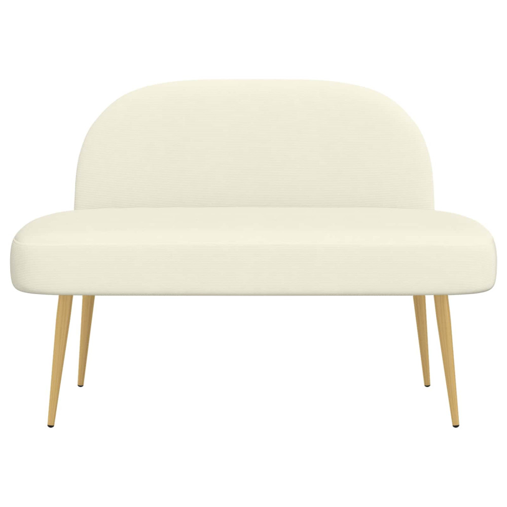 Produktbild för Klädd bänk med ryggstöd Gräddvit 110 x 60 x 76 cm Kordread tyg