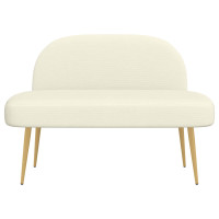 Produktbild för Klädd bänk med ryggstöd Gräddvit 110 x 60 x 76 cm Kordread tyg