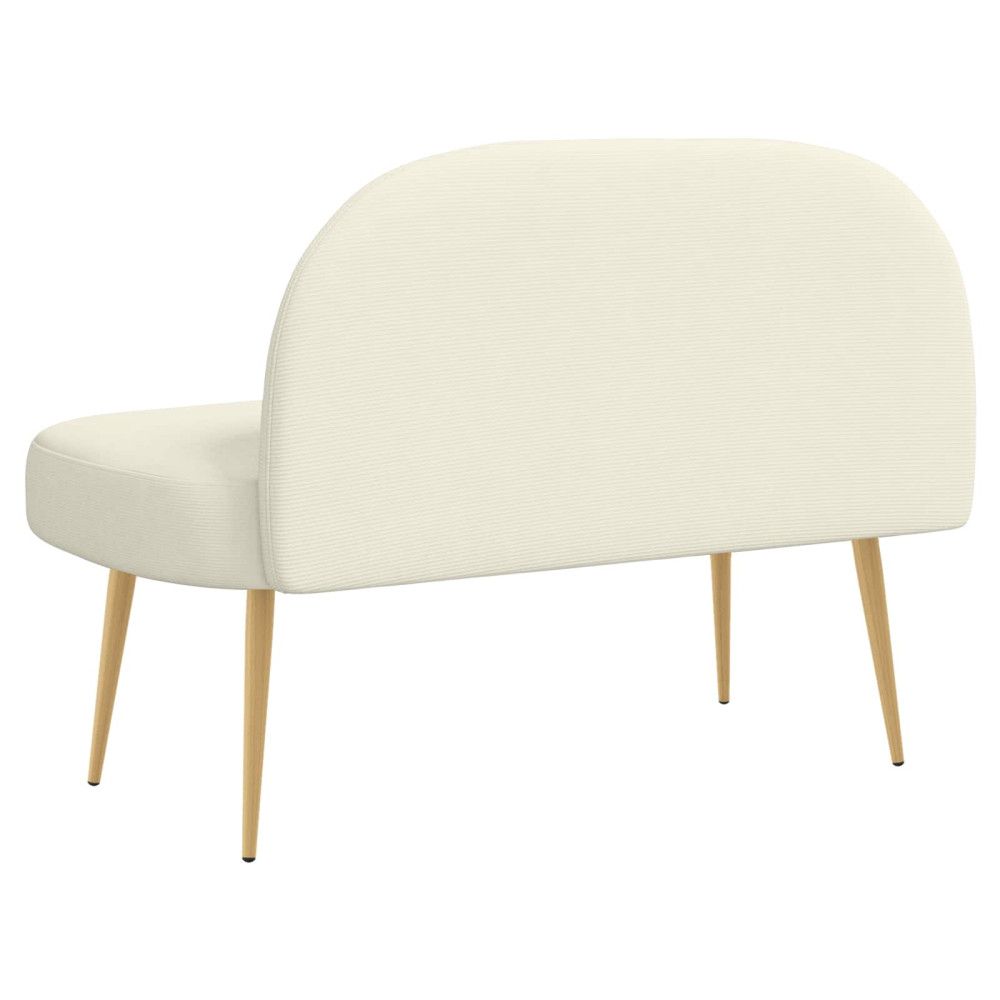 Produktbild för Klädd bänk med ryggstöd Gräddvit 110 x 60 x 76 cm Kordread tyg