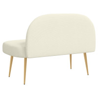 Produktbild för Klädd bänk med ryggstöd Gräddvit 110 x 60 x 76 cm Kordread tyg