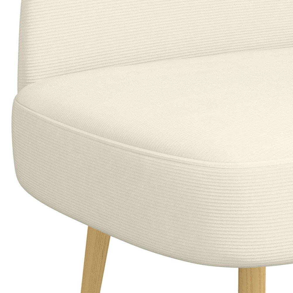 Produktbild för Klädd bänk med ryggstöd Gräddvit 110 x 60 x 76 cm Kordread tyg